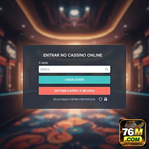 Ilustração de Acesse a plataforma de cassino online 76m com rapidez e segurança