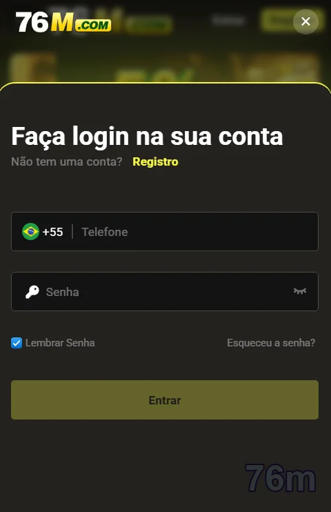 Usuário acessando o 76m Aplicativo em dispositivo móvel